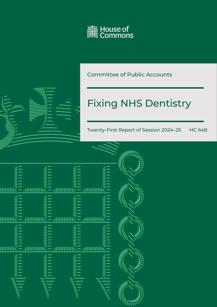 Public Accounts Committee NHS Dentistry Report 4 1st page Fixing NHS dentistry
