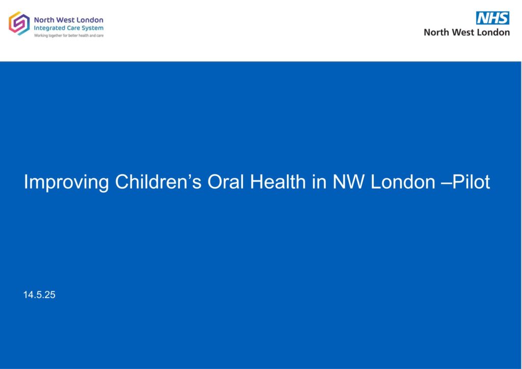 NWL LDC Open Meeting 1 NWL Childrens oral health