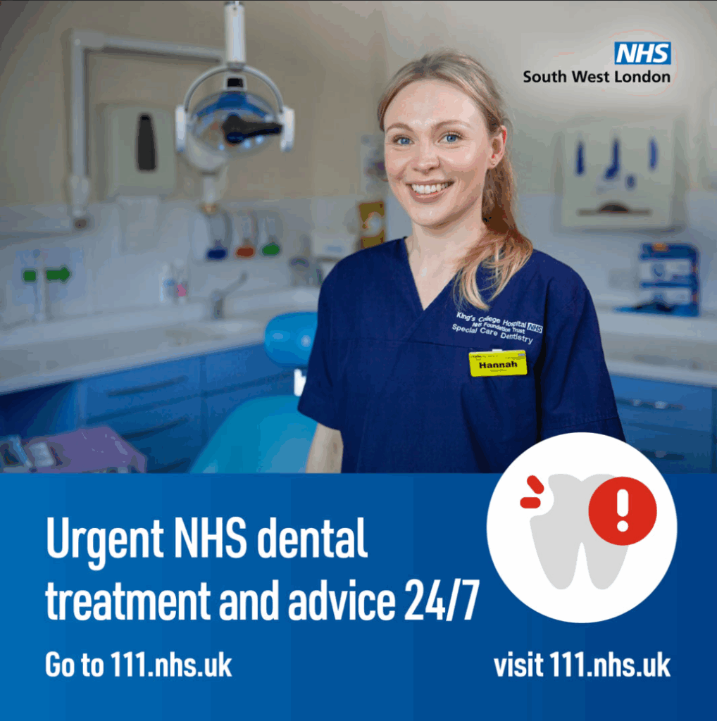 Support SWL ICB's campaign: Use 111.nhs.uk for urgent dental care 5 image008