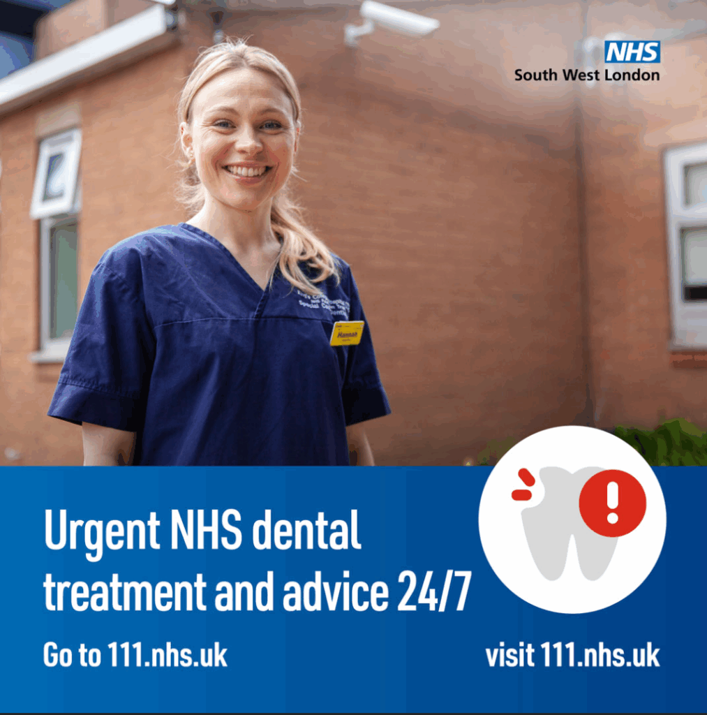 Support SWL ICB's campaign: Use 111.nhs.uk for urgent dental care 6 image009