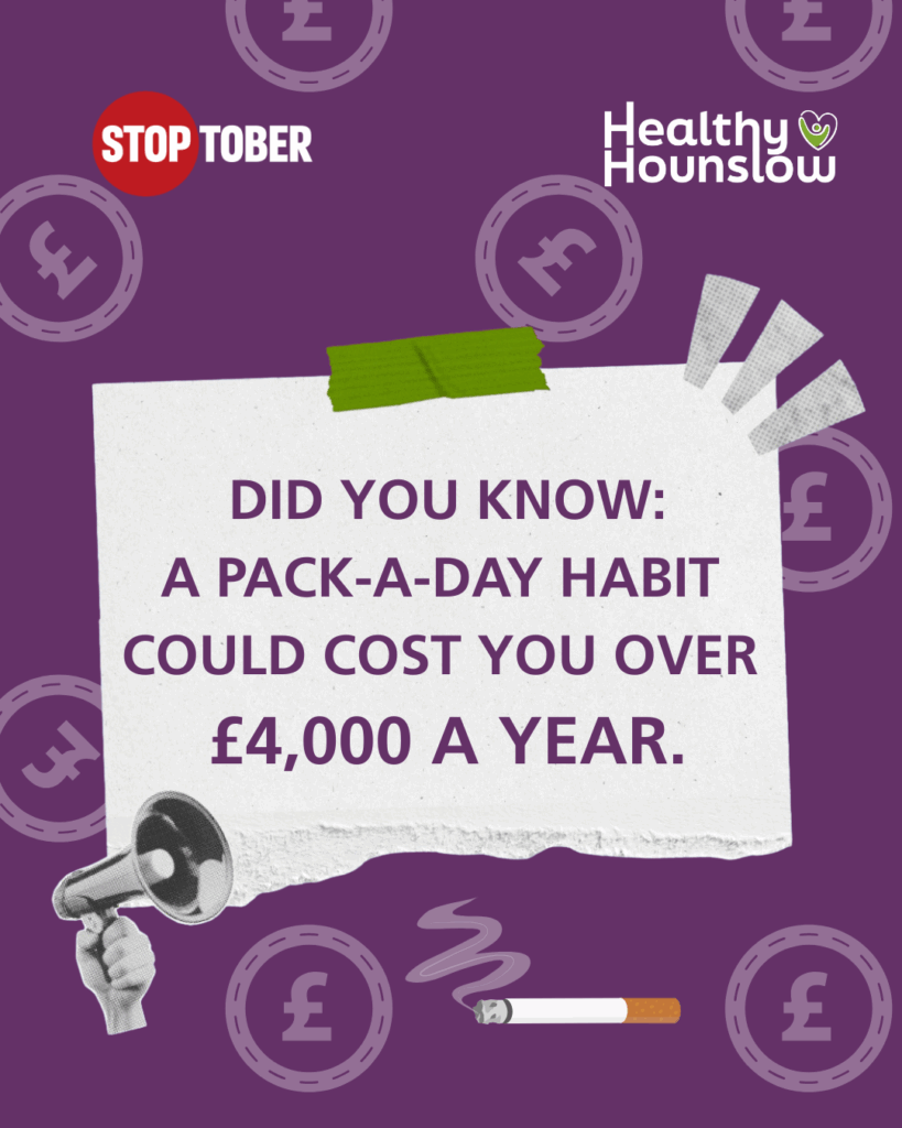 Support Healthy Hounslow’s Stoptober campaign 2025 3 Socials cost