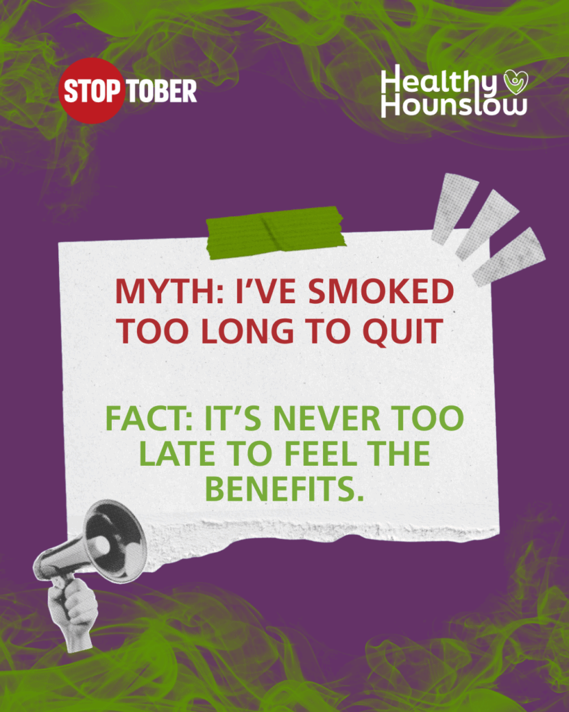 Support Healthy Hounslow’s Stoptober campaign 2025 2 Socials myth